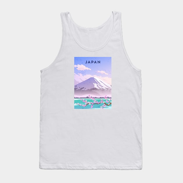 Japan. Retro travel poster Tank Top by GreekTavern